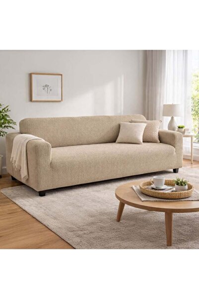 CATIANO Husa Elastica Bej pentru Canapea cu 4 Locuri 220 - 270cm
