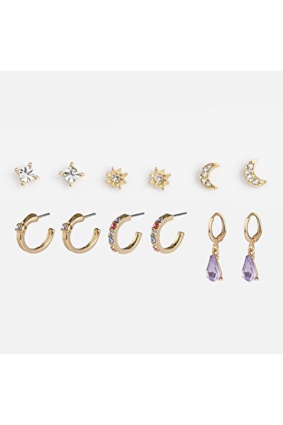 CATIANO Cercei de Culoare Aurie Diverse Modele cu Strasuri Glitter pentru Fem...