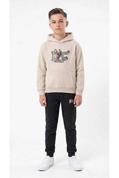 Mışıl Kids Nyc Legend Printed Hooded Top and Bottom Boys' Tracksuit Set
