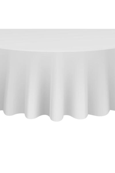CATIANO Fata de Masa Alba Rotunda din Plastic Ø213cm