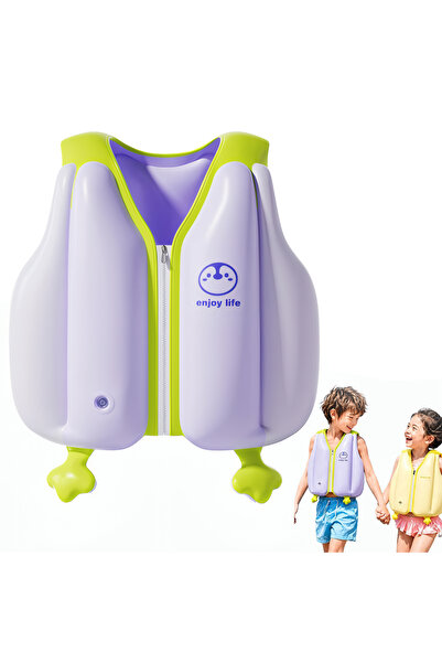 BYBEO Inflatable Kids Swim Vest, Baby Swim Life Jacket, Adjustable Children B...