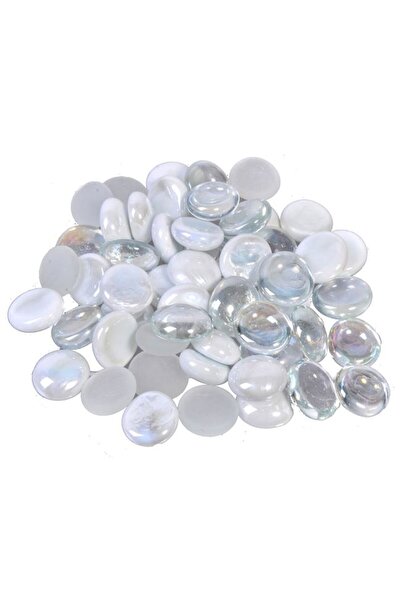 CATIANO Pietre Decorative de Sticla Stralucitoare Albe Perlat Transparente 340g