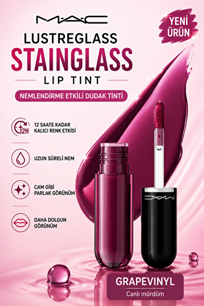 M.A.C Lustreglass Stainglass Lip Tint - 12 Saat Kalıcı Cam Parlaklığında Neml...