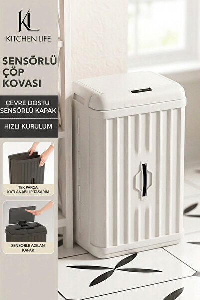 Kitchen Life 50 Lt Çok Amaçlı Mega Boy Hareket Sensörlü Sessiz Açma Kapama Ki...