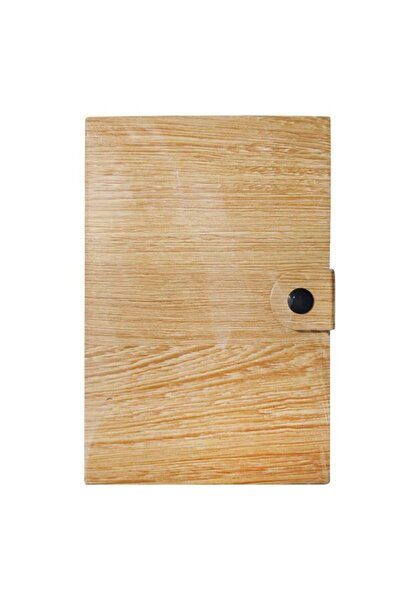 CATIANO Set Notite A6 cu Husa cu Efect de Lemn & Capsa 10x15cm - 200F