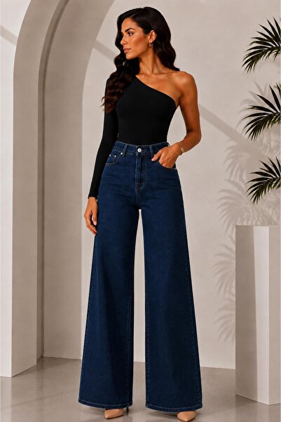 Lighter Jeans Γυναικείο Τζιν Παντελόνι Παλάτσο με Ψηλή Μέση