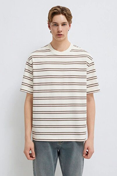 Mavi Striped Vanilla White Men's T-Shirt M0613175-70056