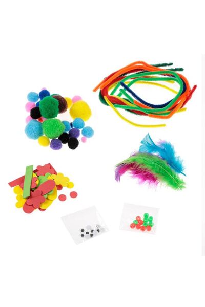 CATIANO Set Creativ cu Sarma Plusata Pompon Ochi Margele Pene Diverse Forme d...