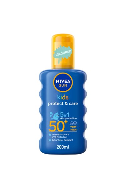NIVEA رذاذ واقي من الشمس ومرطب للأطفال بعامل حماية من الشمس +50 سعة 200 مل