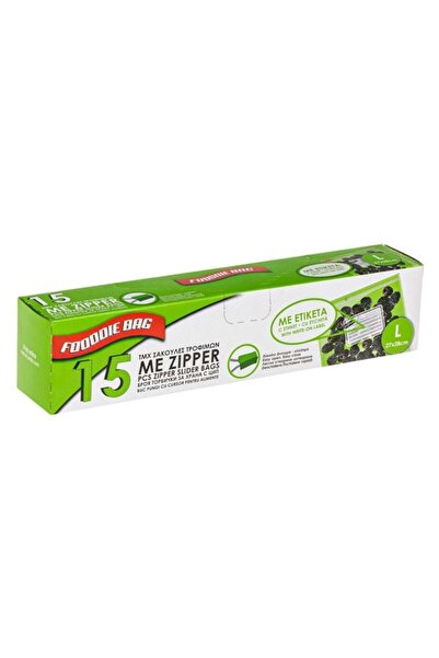 CATIANO Pungi Alimente cu Zipper & Eticheta 27x28cm (mari) - 15buc