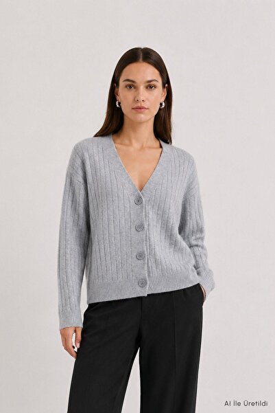 Rays Cardigan cu nasturi 0119 Gri