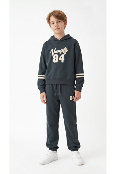 Mışıl Kids Varsity 84 Appliqué Embroidered Top and Bottom Boys' Tracksuit Set