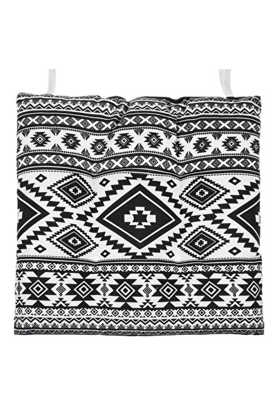 OEM Black and White Aztec Pattern Chair Cushion 42 x 42 cm