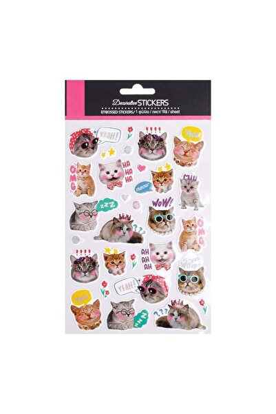 CATIANO Autocolante 3D cu Model Pisici & Flori - 30buc