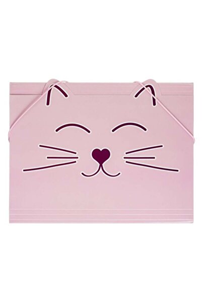 CATIANO Mapa Fancy din Carton cu Elastic & Model Decupat Pisica 24x32cm