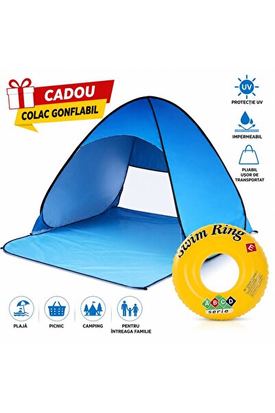 Generic Brand Cort de Plajă Pop-Up Automat 160 x 140 x 110 cm, Protecție UV, ...
