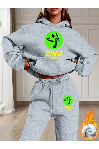 JENOLAN Γυναικείο σετ φόρμας Zumba Fitness με στάμπα κάτω από το επάνω μέρος ...