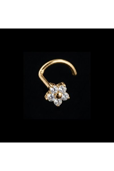 Aida Jewelss %100 G23 Titanyum Zirkon Taşlı Çiçek Model Hızma Piercing Titanyum Hızma