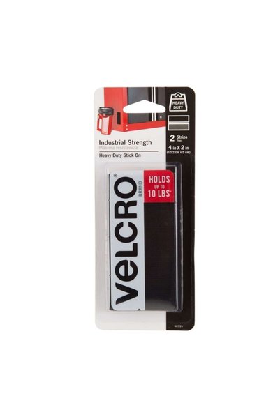 Velcro Heavy Duty Stick On (10.2 x 5 cm, Black, Pack of 2)