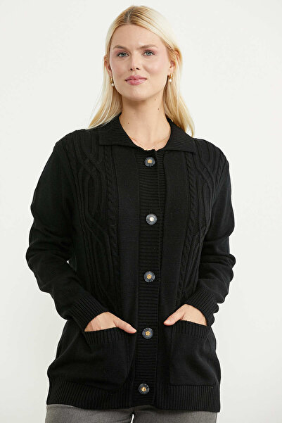 Sementa Motif Detailed Knitwear Cardigan - Black