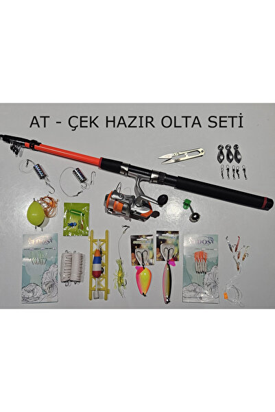ALDOS Hazır Olta Seti At-Çek Olta Seti 40-80gr 210cm At Çek Olta Seti Hazır T...