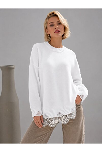Noi Belis Pulover din tricot cu mânecă lungă, cu decolteu rotund, cu detaliu ...