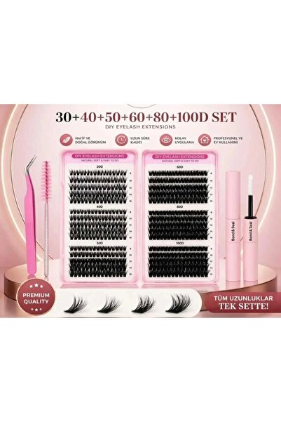 Takma Kirpik 600 Adet Kirpik Seti Kitap Model 30-40-50-60-80-100 D Farklı Boylar