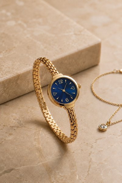 Reddington Women's Pinterest Model Gold Color Steel Strap Wristwatch