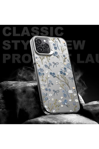 CHICASELUX Samsung Galaxy A12/M12 Compatible Blue Flower and Ribbon Hard Phone Case, Impact Protection
