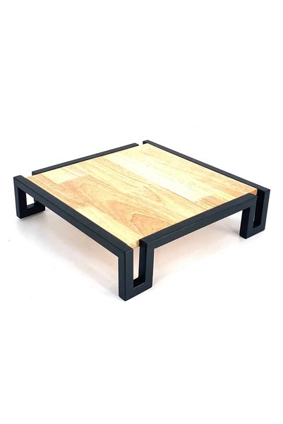 Living Accents Square Metal Riser W/Wooden Board (Small)