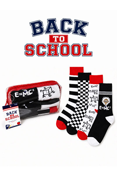 CARNAVAL SOCKS Set de 4 șosete pentru întoarcerea la școală – cu suport pentr...