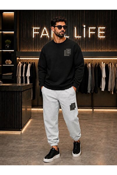 FAEL LİFE SEZON NOU UNISEX Set hanorac și pantaloni de trening cu imprimeu KA...