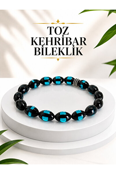 QELA COLLECTION Toz Kehribar Bileklik Erkek Kadın Şık Tasarım Günlük Kullanım...