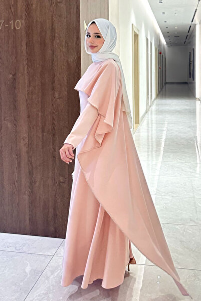 Ovn. Bellara Stone Detailed Cape Evening Dress - Pink