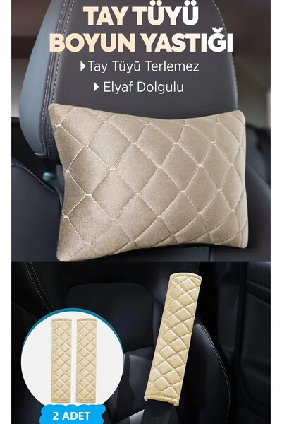 AYAZGRUP 2 Adet Emniyet Kemer Kılıfı Pedi & 2 Adet Oto boyun Yastığı Babyface...
