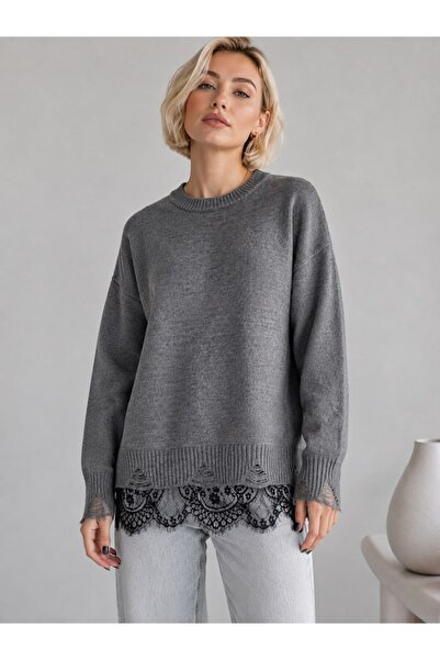 Noi Belis Pulover din tricot cu mânecă lungă, cu decolteu rotund, cu detaliu ...