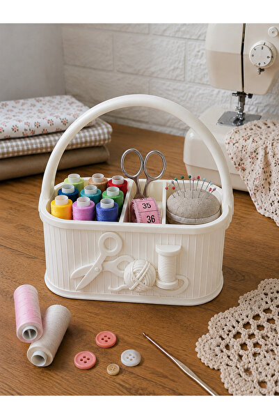 lysiaaccessory Dikiş Kutusu Organizer – Bölmeli İplik, Makas ve Dikiş Malzeme...