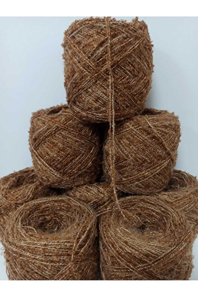 İPEK YÜN İPLİK DÜNYASI Angora Knitting Yarn (Coffee Copper Glitter Wrapped, B...