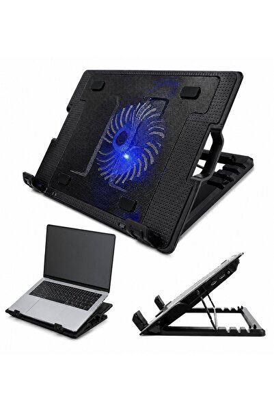 COOLAR Suport de răcire pentru laptop, pliabil și reglabil, cu ventilator LED...