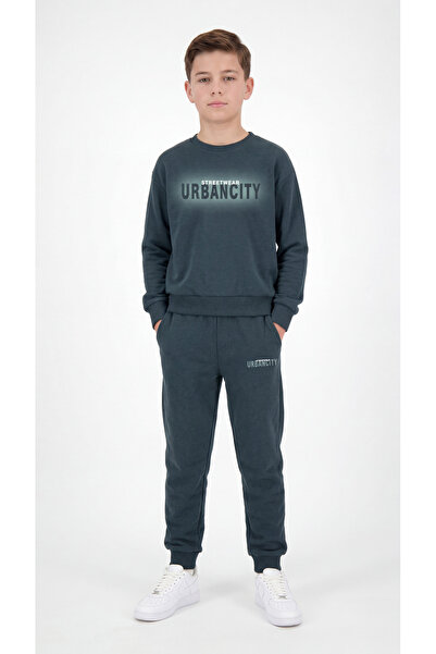 Mışıl Kids Streetwear Urbancity Printed Boys' Top and Bottom Tracksuit Set