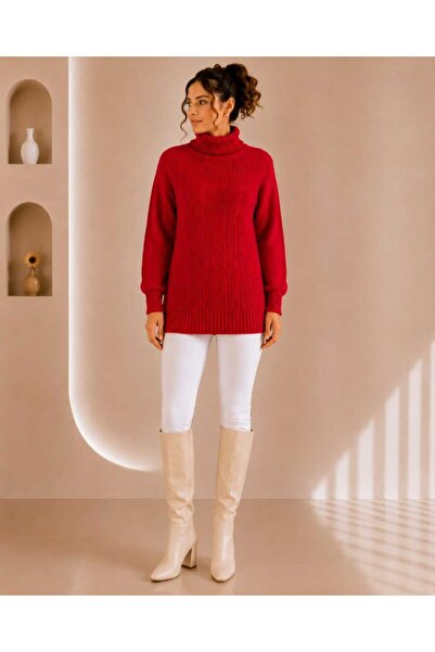 cheen Women's Knitted Detailed Crew Neck Knitwear Sweater