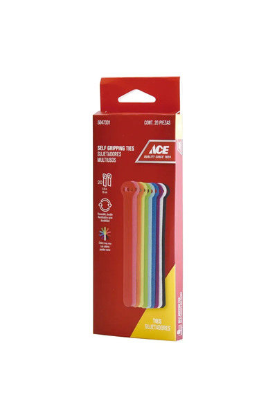 ACE Multicolored Self-Gripping Cable Ties Pack (15 x 2 cm, 20 Pc.)