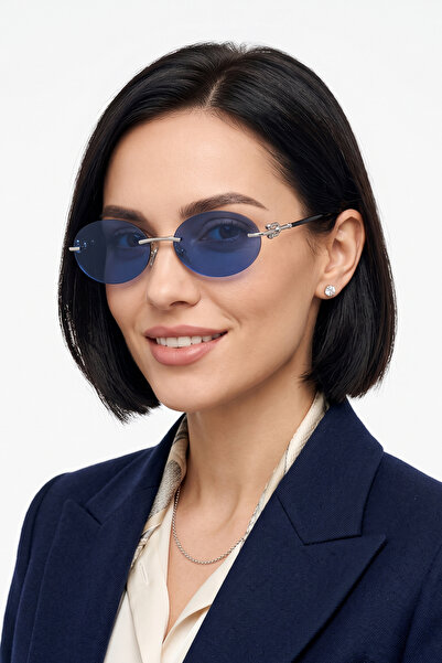 GIORGIO VALENTI Uv400 Protection Inner Antri Refle Coating Oval Rimless Women...