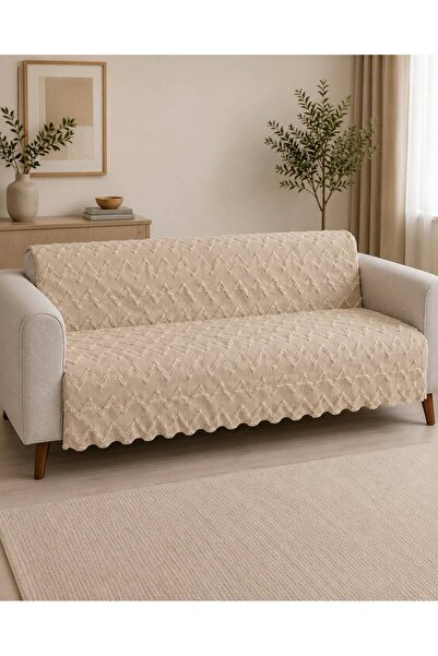 coverbox Premium Chenille Jacquard Woven Beard Sofa Cover 175X215 cm - Non-Sl...