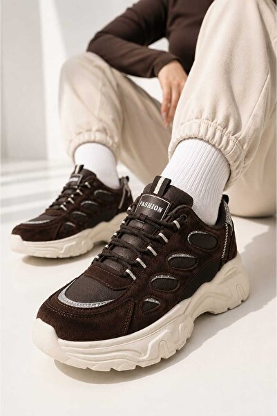 Slipcat Women'S, Thick Sole, Suede Look, Lace-Up, Chunky Sole, Casual Sports ...