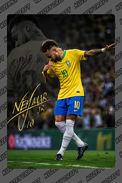 Kuzey Craft Neymar Metal Poster Duvar Tablosu Özel Tasarım Hediye Parlak HD B...