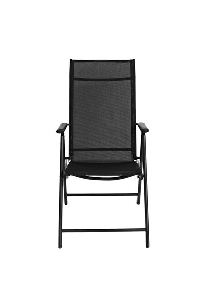 ELITECOMMERCEMARKET Scaun Pliabil Negru cu Spatar Ajustabil in 7 Pozitii 69x55x102cm