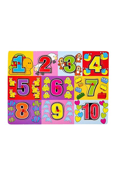 OEM Puzzle din Lemn Cifre (10 piese) - 30x22cm – puzzle, cifre/învățare