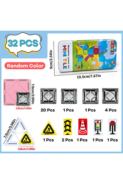 Choice 32PCS 32/64/58PCS Magnetic Road Construction Set Toys For Kids Gift Ma...