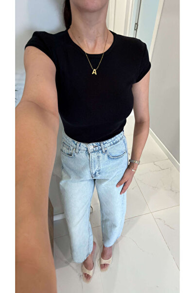 BİRCANÇİL Dlvin Niss Black Crew Neck Basic T-Shirt